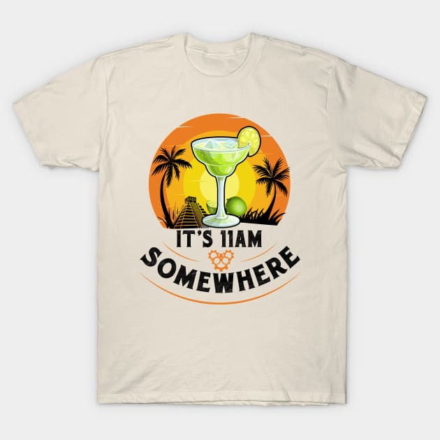 It's 11am Somewhere - Black T-Shirt by Geekin' On WDW